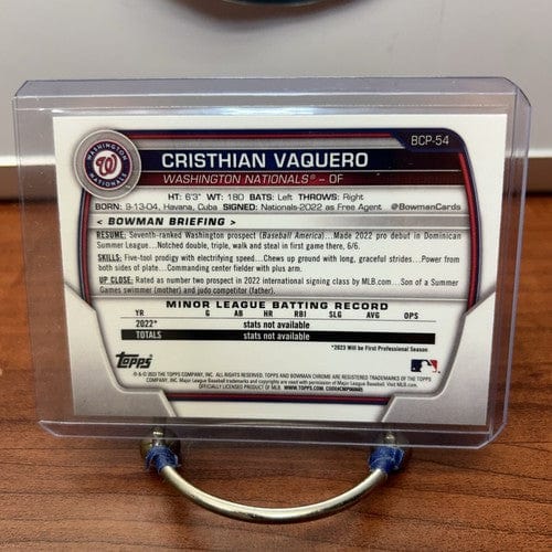 Cheap Sneaks Footwear/Sports Cards Baseball Card Cristhian Vaquero 2023 Bowman Chrome Prospects Atomic Refractor#BCP-54