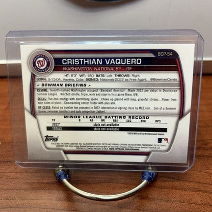Cheap Sneaks Footwear/Sports Cards Baseball Card Cristhian Vaquero 2023 Bowman Chrome Prospects Atomic Refractor#BCP-54