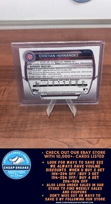 Cheap Sneaks Footwear/Sports Cards Baseball Card Cristian Hernandez 2023 Bowman Chrome Prospects #BCP-24 Chicago Cubs