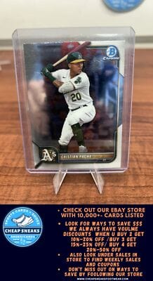 Cheap Sneaks Footwear/Sports Cards Baseball Card Cristian Pache 2022 Bowman Chrome #56 Oakland Athletics