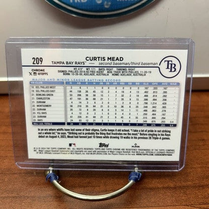 Cheap Sneaks Footwear/Sports Cards Baseball Card Curtis Mead RC 2024 Topps Chrome ROOKIE CARD #209 Tampa Bay Rays