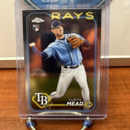 Cheap Sneaks Footwear/Sports Cards Baseball Card Curtis Mead RC 2024 Topps Chrome ROOKIE CARD #209 Tampa Bay Rays