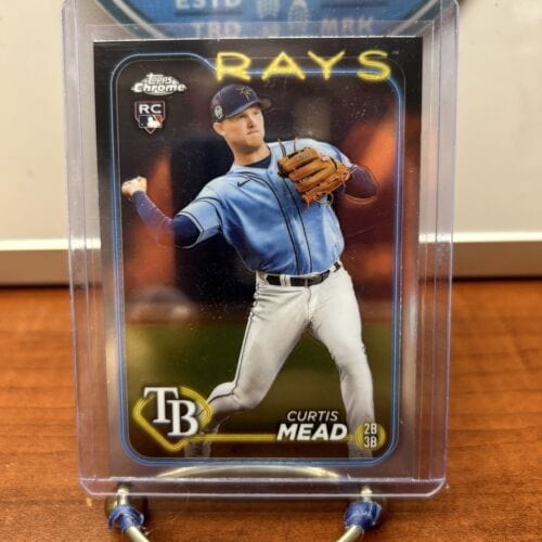 Cheap Sneaks Footwear/Sports Cards Baseball Card Curtis Mead RC 2024 Topps Chrome ROOKIE CARD #209 Tampa Bay Rays