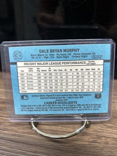 Cheap Sneaks Footwear/Sports Cards Baseball Card Dale Murphy #BC-14 1988 Donruss Bonus MVP's Atlanta Braves