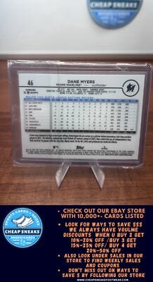 Cheap Sneaks Footwear/Sports Cards Baseball Card Dane Myers RC 2024 Topps Chrome #46 Miami Marlins