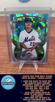 Cheap Sneaks Footwear/Sports Cards Baseball Card Dangelo Sarmiento 2023 Bowman Chrome Aqua Sapphire #BCP-161 METS /99