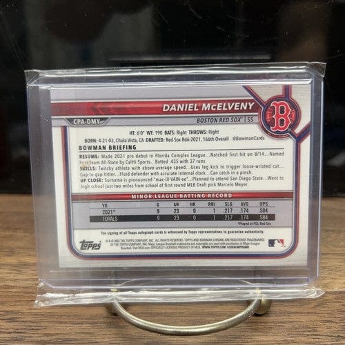 Cheap Sneaks Footwear/Sports Cards Baseball Card Daniel McElveny 2022 Bowman Chrome Prospect Autograph Boston Red Sox A