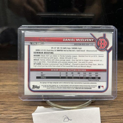 Cheap Sneaks Footwear/Sports Cards Baseball Card Daniel McElveny 2022 Bowman Chrome Prospect Autograph Boston Red Sox A