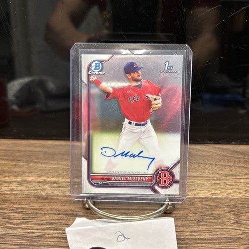 Cheap Sneaks Footwear/Sports Cards Baseball Card Daniel McElveny 2022 Bowman Chrome Prospect Autograph Boston Red Sox A