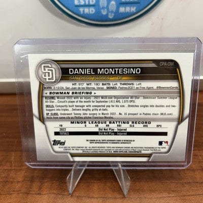 Cheap Sneaks Footwear/Sports Cards Baseball Card Daniel Montesino 2023 Bowman Chrome Blue Lunar Refractor SP /150 Padre