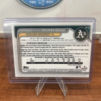 Cheap Sneaks Footwear/Sports Cards Baseball Card Daniel Susac 2024 Bowman Chrome Prospect Mini Diamond #BCP-42 Athletic