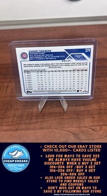 Cheap Sneaks Footwear/Sports Cards Baseball Card Dansby Swanson 2023 Topps Chicago Cubs #CHC-15 Chicago Cubs