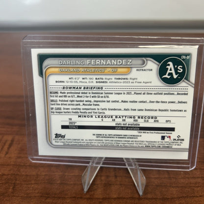 Cheap Sneaks Footwear/Sports Cards Baseball Card Darling Fernandez 2024 Bowman Chrome Auto #CPA-DF Refractor /499 Oakla
