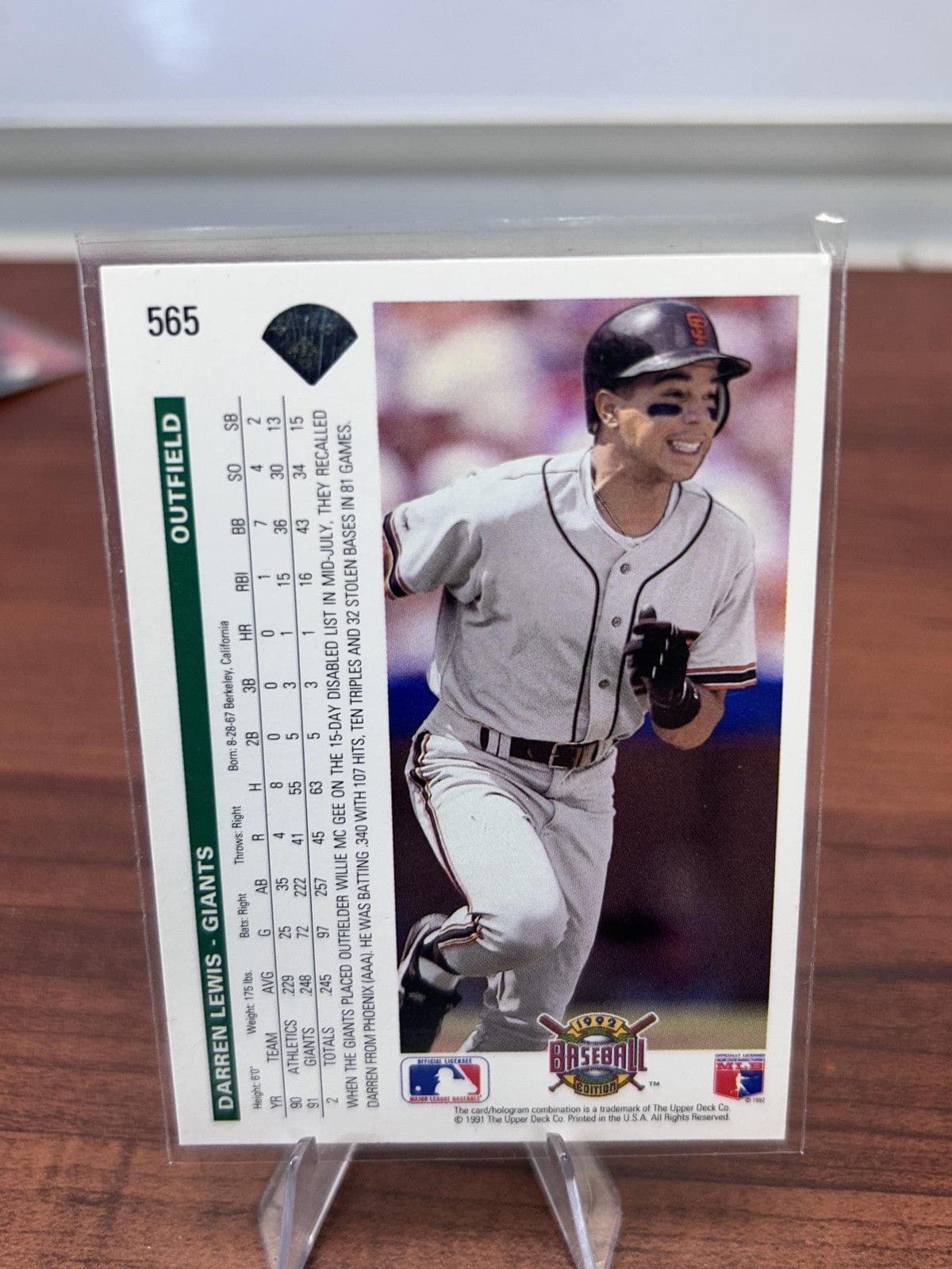 Cheap Sneaks Footwear/Sports Cards Baseball Card Darren Lewis 1992 Upper Deck #565 San Francisco Giants