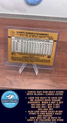 Cheap Sneaks Footwear/Sports Cards Baseball Card Darryl Strawberry 1989 Donruss #147d New York Mets