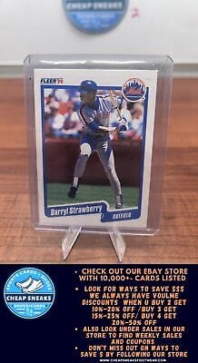 Cheap Sneaks Footwear/Sports Cards Baseball Card Darryl Strawberry 1990 Fleer #217 New York Mets