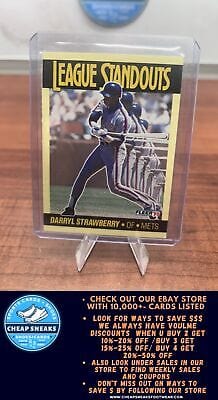 Cheap Sneaks Footwear/Sports Cards Baseball Card Darryl Strawberry 1990 Fleer League Standouts #3 New York Mets