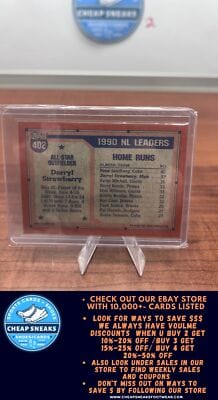 Cheap Sneaks Footwear/Sports Cards Baseball Card Darryl Strawberry 1991 Topps #402 New York Mets