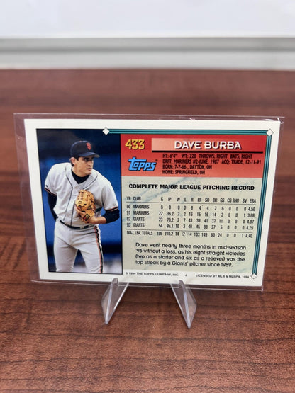 Cheap Sneaks Footwear/Sports Cards Baseball Card Dave Burba 1994 Topps #433 San Francisco Giants