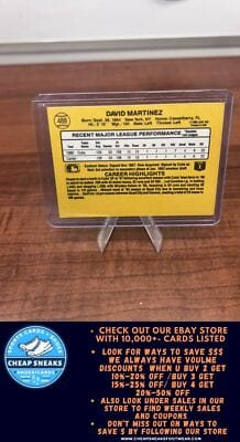 Cheap Sneaks Footwear/Sports Cards Baseball Card Dave Martinez (RC) 1987 Donruss #488 Chicago Cubs