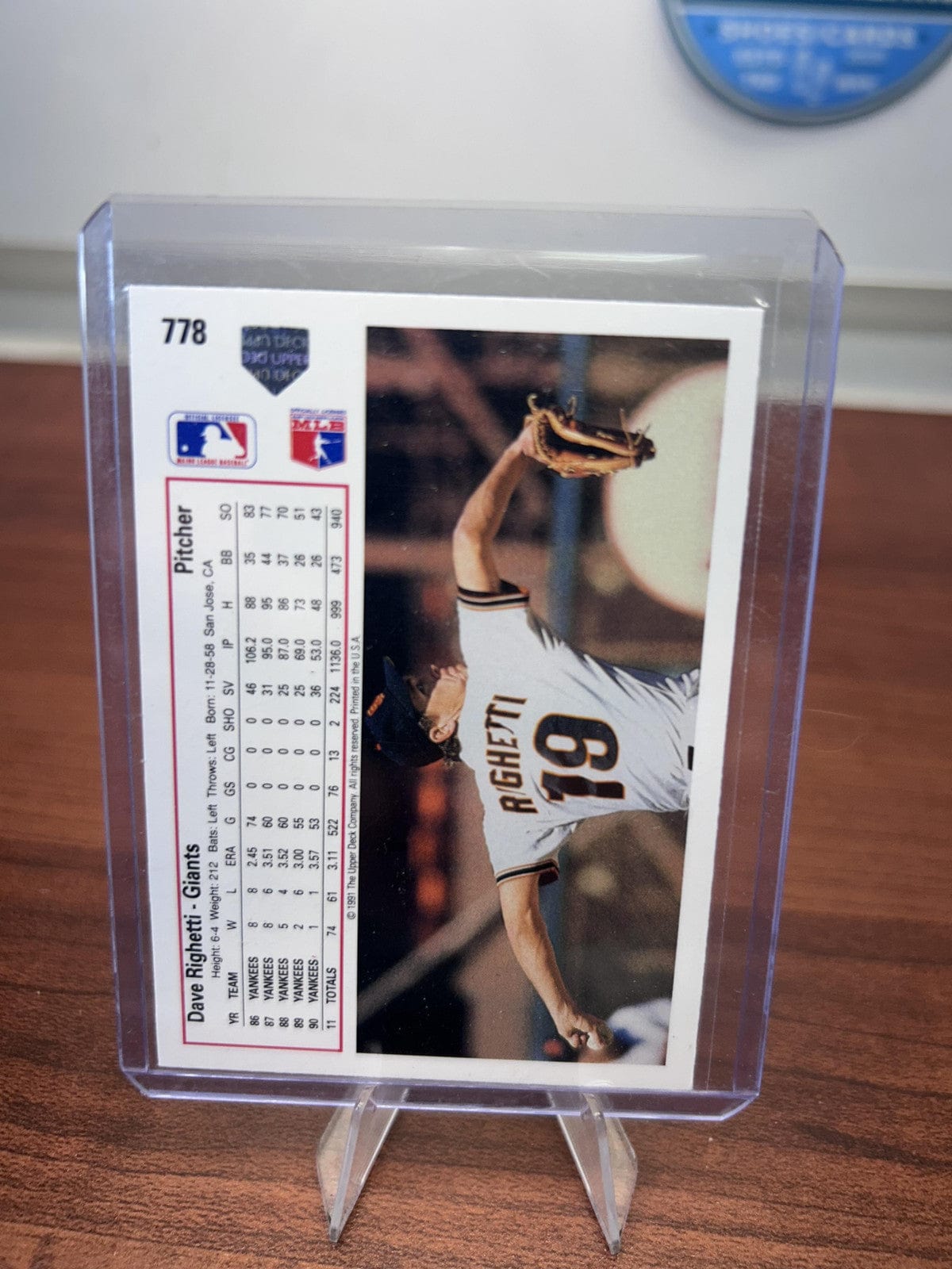 Cheap Sneaks Footwear/Sports Cards Baseball Card Dave Righetti 1991 Upper Deck #778 San Francisco Giants