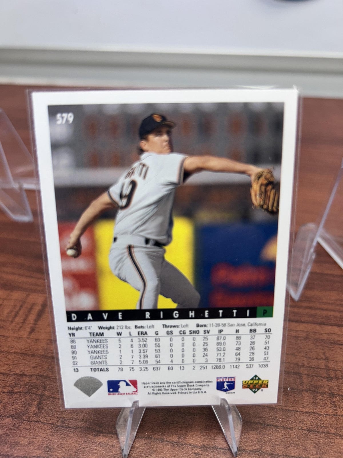 Cheap Sneaks Footwear/Sports Cards Baseball Card Dave Righetti 1993 Upper Deck #579 San Francisco Giants