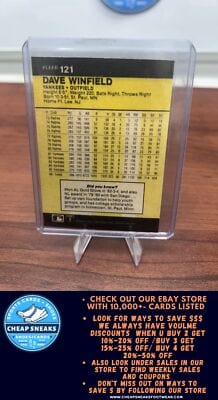 Cheap Sneaks Footwear/Sports Cards Baseball Card Dave Winfield 1986 Fleer #121 New York Yankees
