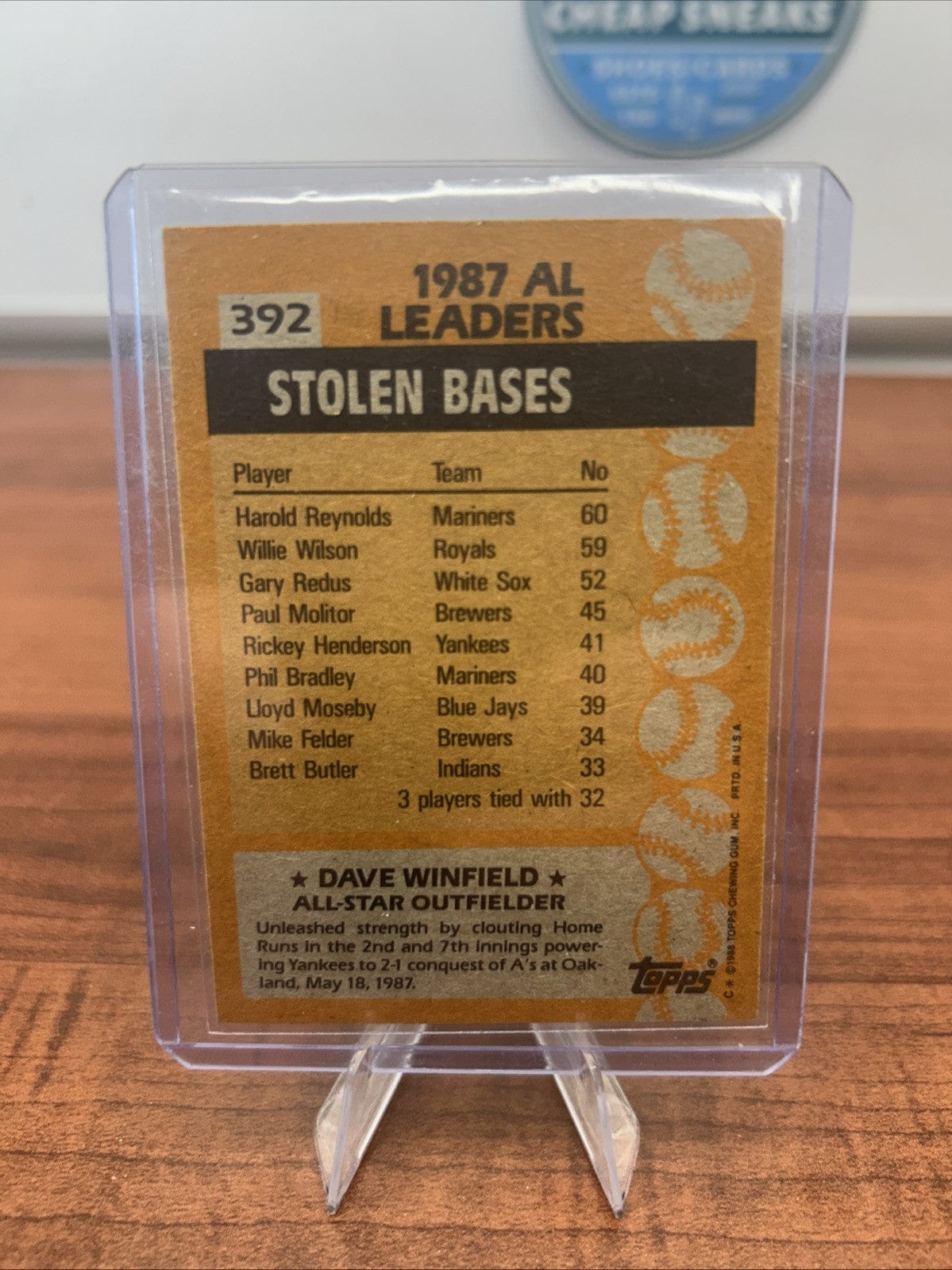 Cheap Sneaks Footwear/Sports Cards Baseball Card Dave Winfield 1988 Topps #392 All Star  New York Yankees