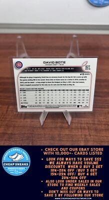 Cheap Sneaks Footwear/Sports Cards Baseball Card David Bote 2022 Topps #627 Chicago Cubs