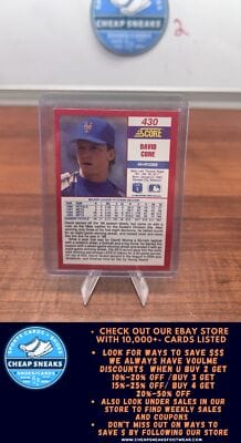 Cheap Sneaks Footwear/Sports Cards Baseball Card David Cone 1990 Score #430 New York Mets