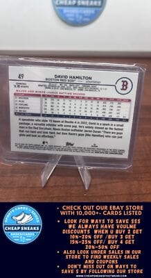 Cheap Sneaks Footwear/Sports Cards Baseball Card David Hamilton RC 2024 Topps Chrome #49 Boston Red Sox