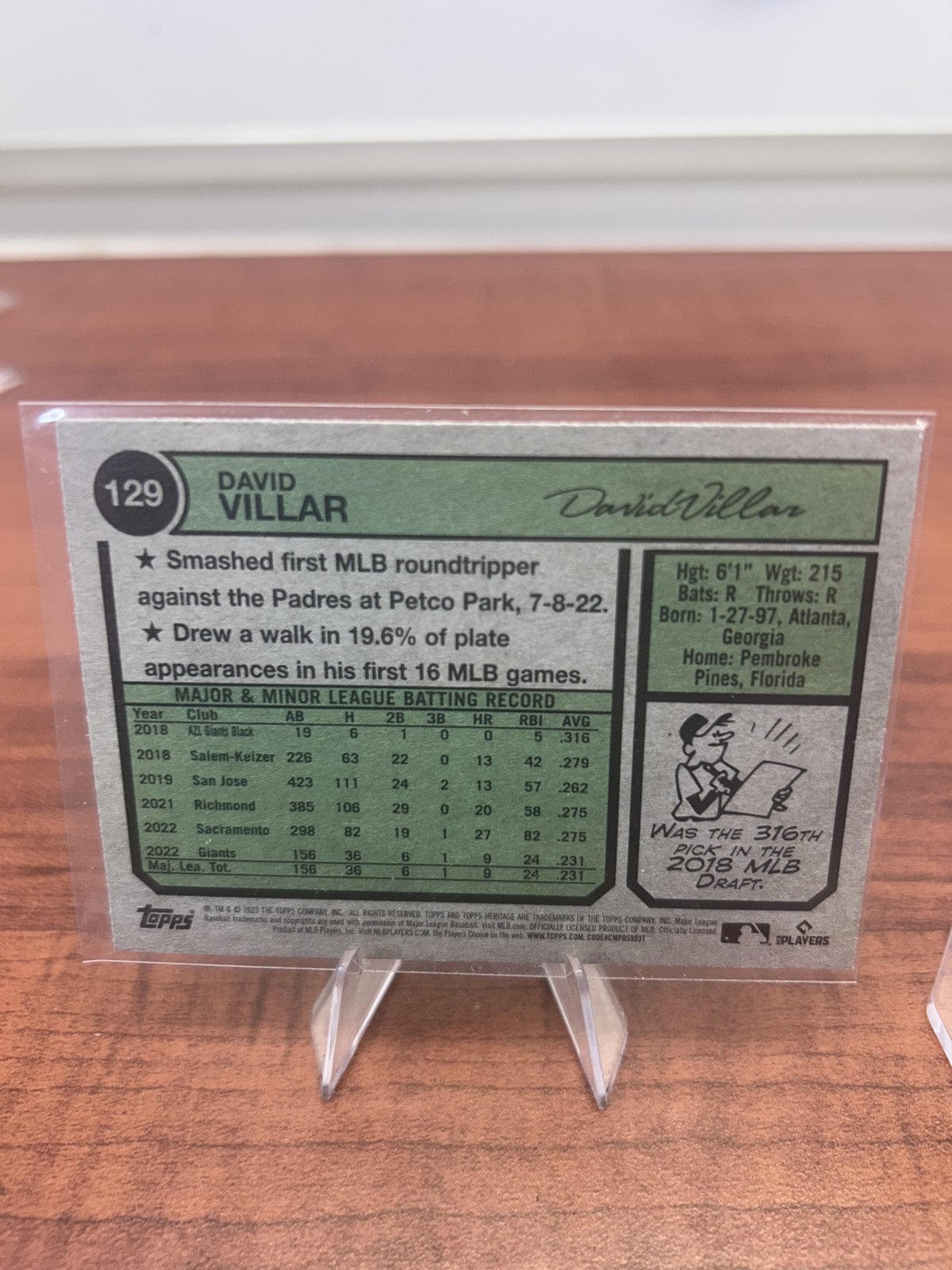 Cheap Sneaks Footwear/Sports Cards Baseball Card David Villar RC 2023 Topps Heritage #129 San Francisco Giants