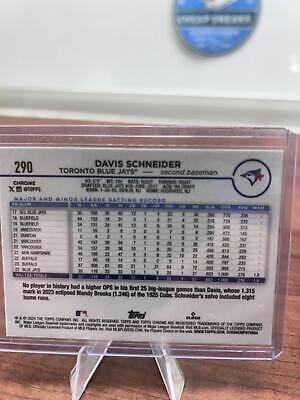Cheap Sneaks Footwear/Sports Cards Baseball Card Davis Schneider RC 2024 Topps Chrome #290 tORONTO BLUE JAYS