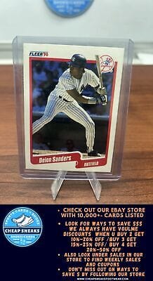 Cheap Sneaks Footwear/Sports Cards Baseball Card Deion Sanders 1990 Fleer #454 New York Yankees