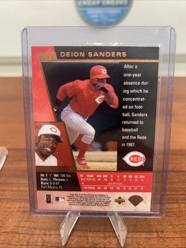 Cheap Sneaks Footwear/Sports Cards Baseball Card Deion Sanders 1997 Upper Deck SP Refractor #53 Cincinnati Reds, Braves
