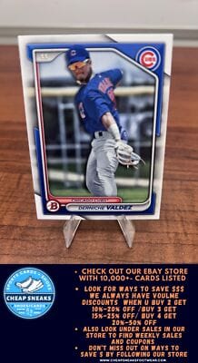 Cheap Sneaks Footwear/Sports Cards Baseball Card Derniche Valdez 2024 Bowman Prospects #BP-7 Chicago Cubs