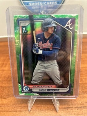 Cheap Sneaks Footwear/Sports Cards Baseball Card DIEGO BENITEZ BOWMAN 2024 1st CHROME MLB GREEN LUNAR GLOW Prospect Car