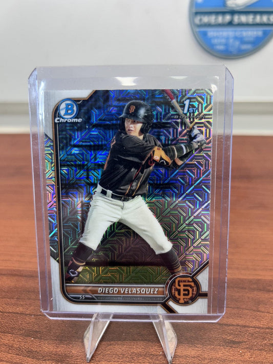 Cheap Sneaks Footwear/Sports Cards Baseball Card Diego Velasquez 2022 Bowman Chrome Prospects Mojo Refractor #BCP-110 G
