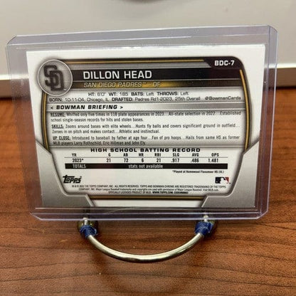 Cheap Sneaks Footwear/Sports Cards Baseball Card Dillon Head 2023 1st Bowman Chrome Draft  #BDC-7 San Diego Padres