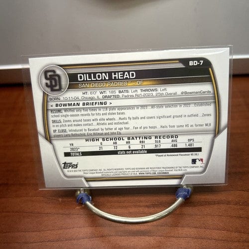 Cheap Sneaks Footwear/Sports Cards Baseball Card Dillon Head 2023 Bowman Draft Baseball Card #BD-7 San Diego Padres