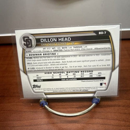 Cheap Sneaks Footwear/Sports Cards Baseball Card Dillon Head 2023 Bowman Draft Baseball Card #BD-7 San Diego Padres