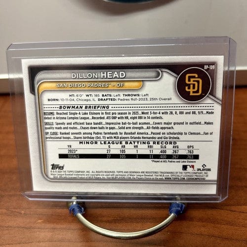 Cheap Sneaks Footwear/Sports Cards Baseball Card Dillon Head 2024 Bowman Prospects Baseball Card BP-109 San Diego Padre