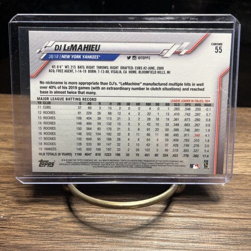 Cheap Sneaks Footwear/Sports Cards Baseball Card DJ LeMahieu 2020 Topps Chrome #55 New York Yankees MINT + CONDITION