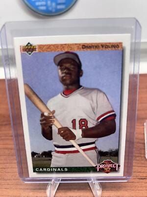 Cheap Sneaks Footwear/Sports Cards Baseball Card Dmitri Young RC 1992 Upper Deck #58 St. Louis Cardinals