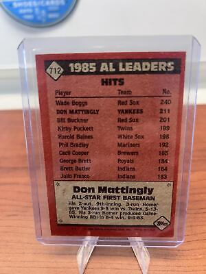 Cheap Sneaks Footwear/Sports Cards Baseball Card Don Mattingly 1986 Topps #712 New York Yankees
