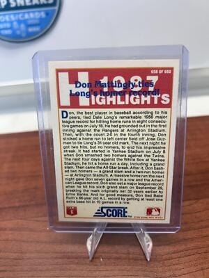 Cheap Sneaks Footwear/Sports Cards Baseball Card Don Mattingly 1988 Score #658 New York Yankees