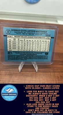 Cheap Sneaks Footwear/Sports Cards Baseball Card Don Mattingly 1991 Donruss #107 New York Yankees