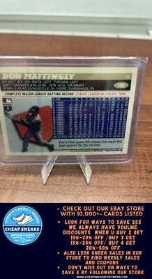 Cheap Sneaks Footwear/Sports Cards Baseball Card Don Mattingly 1996 Topps #185 New York Yankees