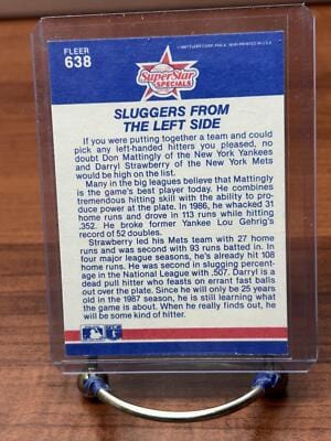 Cheap Sneaks Footwear/Sports Cards Baseball Card Don Mattingly / Darryl Strawberry 1987 Fleer #638 New York Yankees