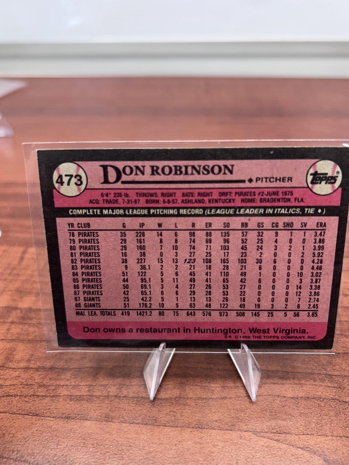 Cheap Sneaks Footwear/Sports Cards Baseball Card Don Robinson 1989 Topps #473 San Francisco Giants